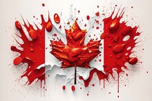 Happy Canada Day Flag With Splash Effect Generated Ai