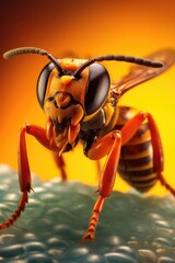 Wasp in vibrant colors. Generative AI