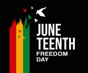 Juneteenth freedom day or emancipation day, 
printable design template for flyers, banner, background, poster, leaflets, card and advertising, social media campaign, social media posts, text, symbol