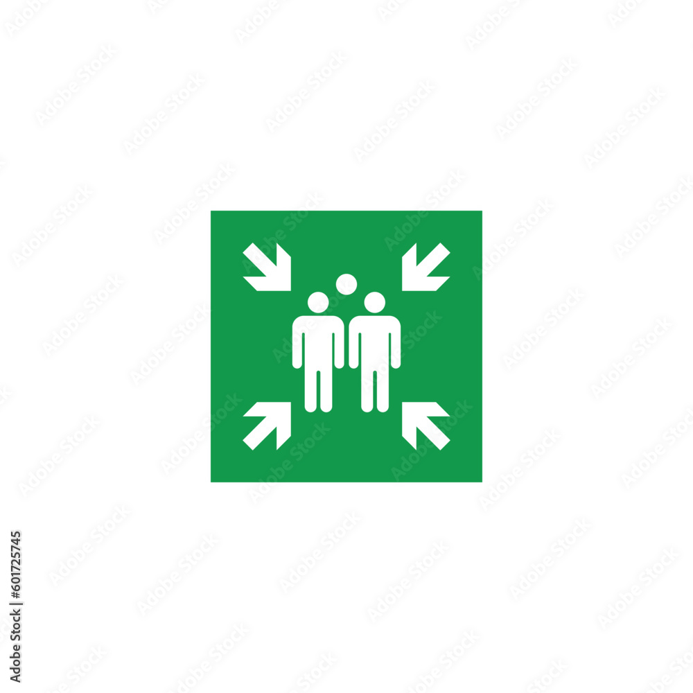 Fire Assembly Point Sign Download Fire Assembly Point Sign Vector Template Stock Vector | Adobe Stock