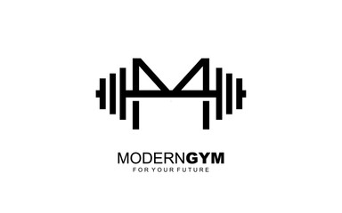 M logo gym vector for identity company. initial letter fitness template vector illustration for your brand.