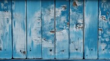 Blue Grunge Background. Blue Texture Of An Old Wooden Wall. Cracks And Peeling Paint Background. Weathered Painted Boards. Vintage Wood Background. Generative AI.