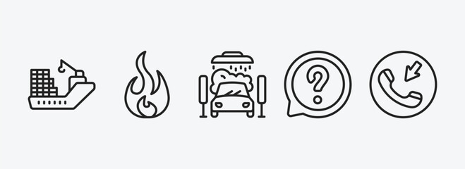 Poster - ultimate glyphicons outline icons set. ultimate glyphicons icons such as cargo boat, round flame, car wash, question message, incoming phone vector. can be used web and mobile.