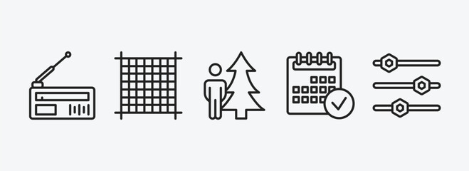 Poster - ultimate glyphicons outline icons set. ultimate glyphicons icons such as old radio with antenna, square grid, man and tree, calendar checked, tings bars vector. can be used web and mobile.