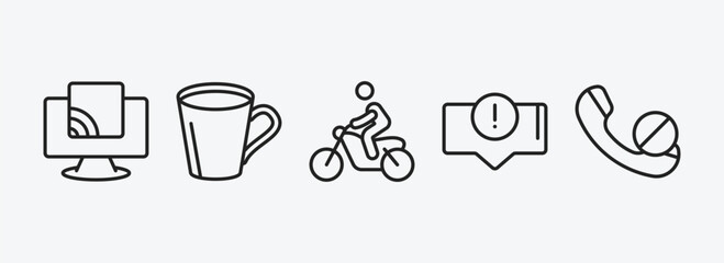 Poster - ultimate glyphicons outline icons set. ultimate glyphicons icons such as tv wireless connection, big cup, man on motorbike, error message, phone blocked vector. can be used web and mobile.
