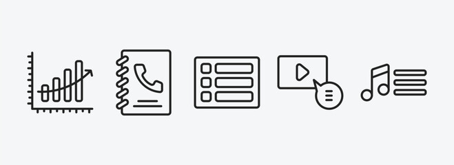 Poster - ultimate glyphicons outline icons set. ultimate glyphicons icons such as upload arrow with bar, call contact, menu bars, video comment, music menu vector. can be used web and mobile.