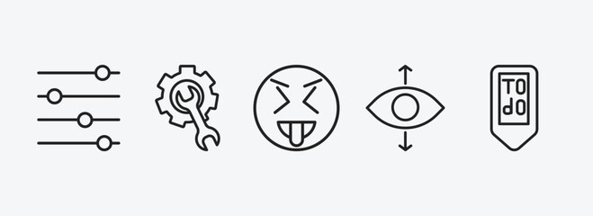 Poster - user interface outline icons set. user interface icons such as adjustment, work tools, insolent, perspectives, to do vector. can be used web and mobile.