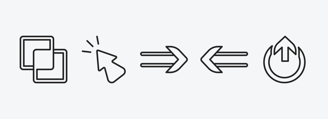 Poster - user interface outline icons set. user interface icons such as intersect, cursor arrow, slim right, slim left, external vector. can be used web and mobile.