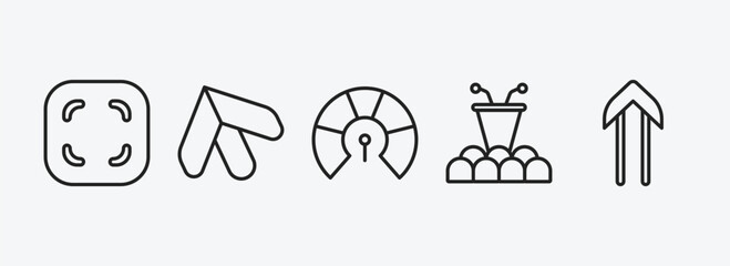 Poster - user interface outline icons set. user interface icons such as rounded corners square, top arrow, in