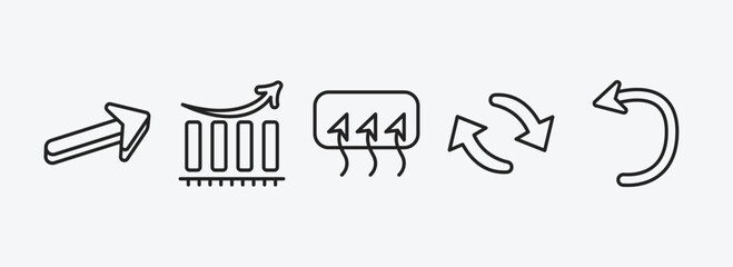 Poster - user interface outline icons set. user interface icons such as 3d forward arrow, increasing, rear window defrost, update arrow, spinning left arrow vector. can be used web and mobile.
