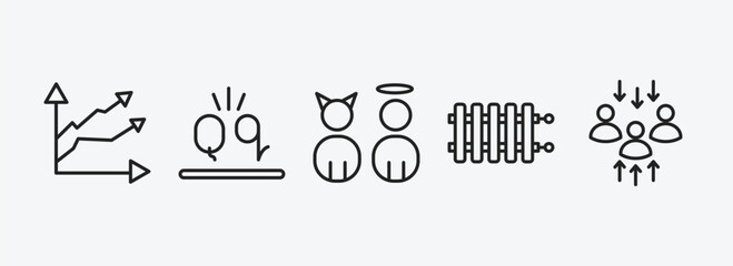 Poster - shapes outline icons set. shapes icons such as multiple line, letter glow effect, characters, radiators, assembly area vector. can be used web and mobile.