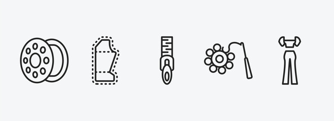 Poster - sew outline icons set. sew icons such as bobbin, sew pattern, slide fastener, crochet, styling vector. can be used web and mobile.