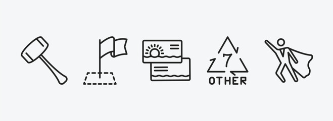 Poster - other outline icons set. other icons such as mallet, milestone, sea business card, 7 other, super hero vector. can be used web and mobile.