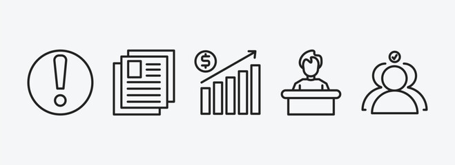 Poster - human resources outline icons set. human resources icons such as urgent, curriculum, earnings, boss, selection vector. can be used web and mobile.