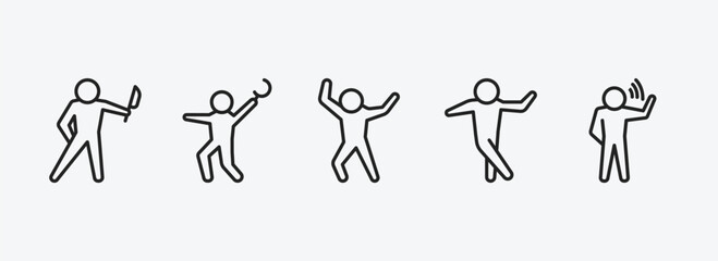 Poster - feelings outline icons set. feelings icons such as awful human, terrible human, happy human, funny blah vector. can be used web and mobile.