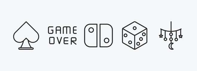 Poster - arcade outline icons set. arcade icons such as spades, game over, switch, dice, childhood vector. can be used web and mobile.