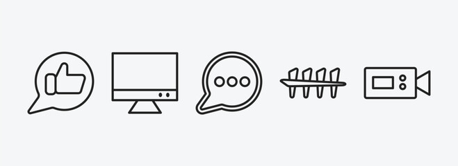 Poster - blogger and influencer outline icons set. blogger and influencer icons such as likes, monitor, comment, counting, camcorder vector. can be used web and mobile.
