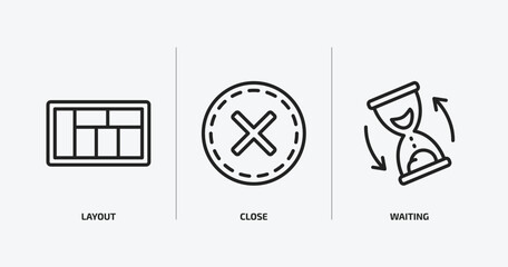 Poster - user interface outline icons set. user interface icons such as layout, close, waiting vector. can be used web and mobile.