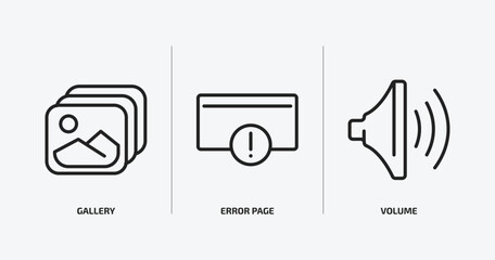 Poster - user interface outline icons set. user interface icons such as gallery, error page, volume vector. can be used web and mobile.