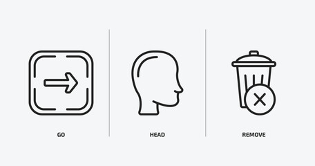 Poster - user interface outline icons set. user interface icons such as go, head, remove vector. can be used web and mobile.