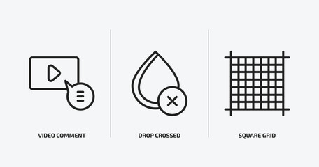 Poster - ultimate glyphicons outline icons set. ultimate glyphicons icons such as video comment, drop crossed, square grid vector. can be used web and mobile.