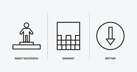 Poster - user interface outline icons set. user interface icons such as about successful man, gradient, bottom vector. can be used web and mobile.
