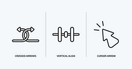 Poster - user interface collection. outline icons set. user interface collection. icons such as crossed arrows, vertical align, cursor arrow vector. can be used web and mobile.