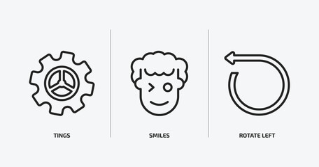 Poster - user interface outline icons set. user interface icons such as tings, smiles, rotate left vector. can be used web and mobile.