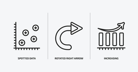 Poster - user interface outline icons set. user interface icons such as spotted data, rotated right arrow, in