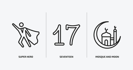 Poster - other outline icons set. other icons such as super hero, seventeen, mosque and moon vector. can be used web and mobile.