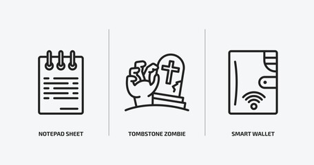 Poster - other outline icons set. other icons such as notepad sheet, tombstone zombie hand, smart wallet vector. can be used web and mobile.