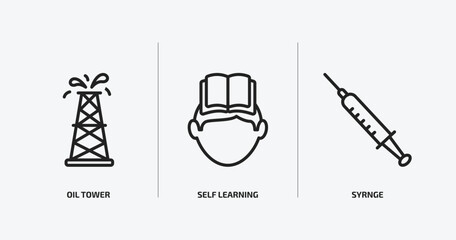 Poster - other outline icons set. other icons such as oil tower, self learning, syrnge vector. can be used web and mobile.