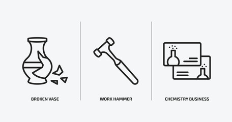 Poster - other outline icons set. other icons such as broken vase, work hammer, chemistry business card vector. can be used web and mobile.