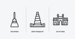 monuments outline icons set. monuments icons such as philippines, great mosque of samarra, gat of india vector. can be used web and mobile.