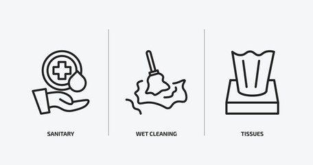 Poster - hygiene outline icons set. hygiene icons such as sanitary, wet cleaning, tissues vector. can be used web and mobile.