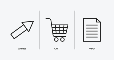 Poster - history outline icons set. history icons such as arrow, cart, paper vector. can be used web and mobile.