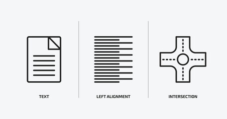 Poster - geometric figure outline icons set. geometric figure icons such as text, left alignment, intersection vector. can be used web and mobile.