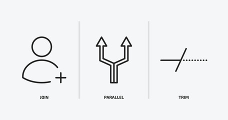 Poster - geometry outline icons set. geometry icons such as join, parallel, trim vector. can be used web and mobile.