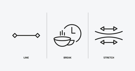 Poster - geometry outline icons set. geometry icons such as line, break, stretch vector. can be used web and mobile.