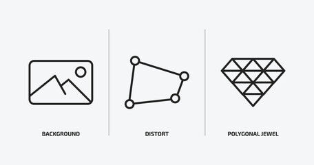 Poster - geometry outline icons set. geometry icons such as background, distort, polygonal jewel vector. can be used web and mobile.