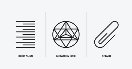 Poster - geometry outline icons set. geometry icons such as right align, metatron cube, attach vector. can be used web and mobile.