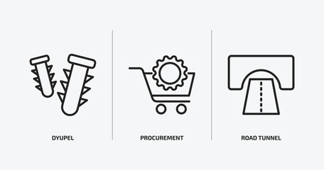 Poster - general outline icons set. general icons such as dyupel, procurement, road tunnel vector. can be used web and mobile.