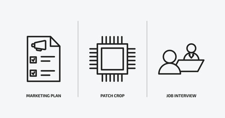 Poster - general outline icons set. general icons such as marketing plan, patch crop, job interview vector. c