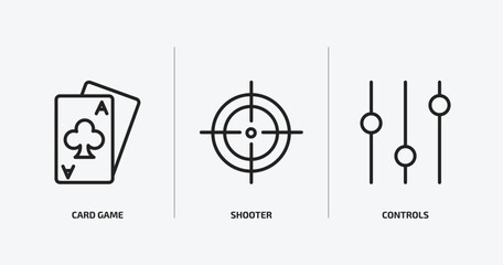 Poster - arcade outline icons set. arcade icons such as card game, shooter, controls vector. can be used web and mobile.