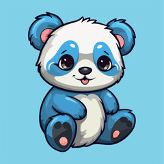 Wall Mural - Cute panda drawing kawaii Funny Vector Illustration eps 10