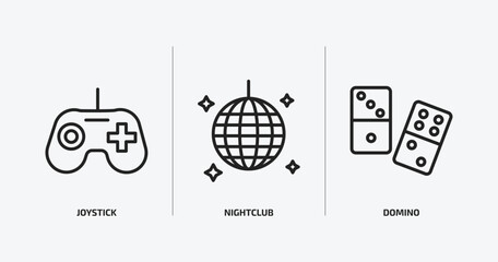 Poster - arcade outline icons set. arcade icons such as joystick, nightclub, domino vector. can be used web a