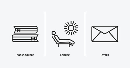 Poster - education outline icons set. education icons such as books couple, leisure, letter vector. can be used web and mobile.