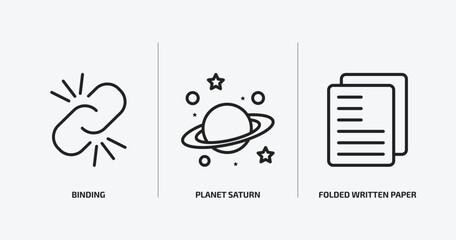 Poster - education outline icons set. education icons such as binding, planet saturn, folded written paper vector. can be used web and mobile.