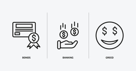 Poster - cryptocurrency outline icons set. cryptocurrency icons such as bonds, banking, greed vector. can be used web and mobile.
