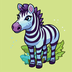 Wall Mural - Zebra illustration vector Funny Vector Illustration eps 10